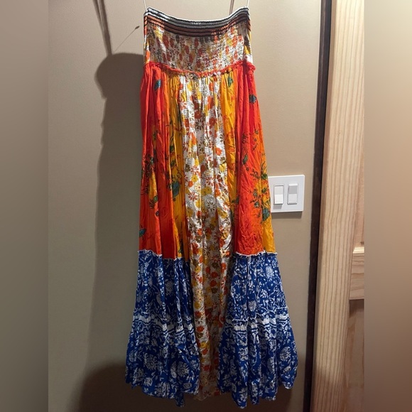 Free People Golden Dreams Floral Strapless Ruffle Maxi - Picture 4 of 4